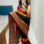 Premium Kanjivaram Bandhani Art Silk Saree with Hand Dyeing Work – Running Blouse | banarasi silk saree