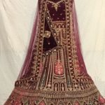 Maroon Velvet Rajwadi Bridal Lehenga with Heavy Zardosi & Stone Embroidery | Royal Wedding Collection